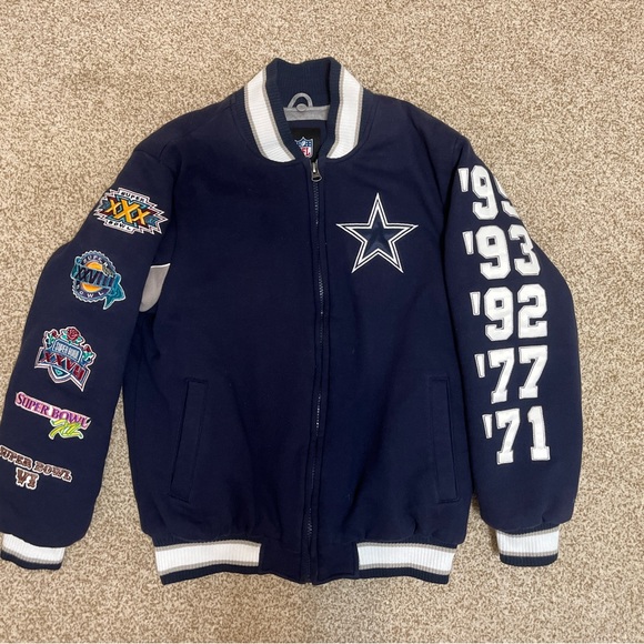 Vintage 90’s NFL Dallas Cowboys Embroidered Patch Champion Super Bowl Coat